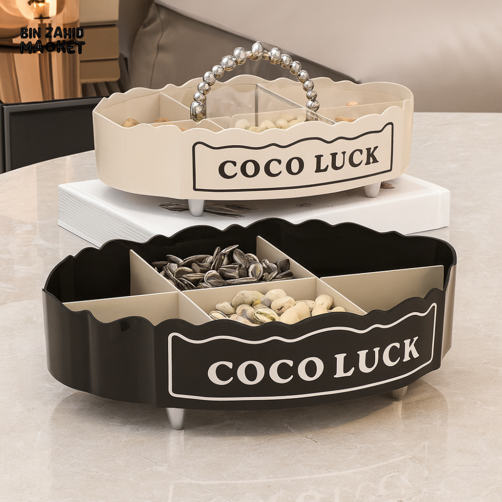 LUXURY FRUIT PLATE FOR LIVING ROOM – HOME TEA TABLE FRUIT TRAY CANDY BOX SNACK & NUT STORAGE BOX WITH CREATIVE DIVIDED