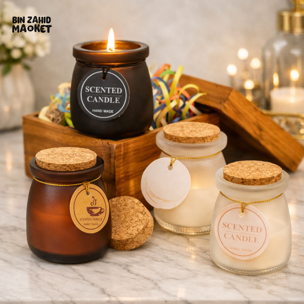 LUXURY GLASS AROMATHERAPY SCENTED CANDLE – SMOKELESS HOME DECOR & GIFT