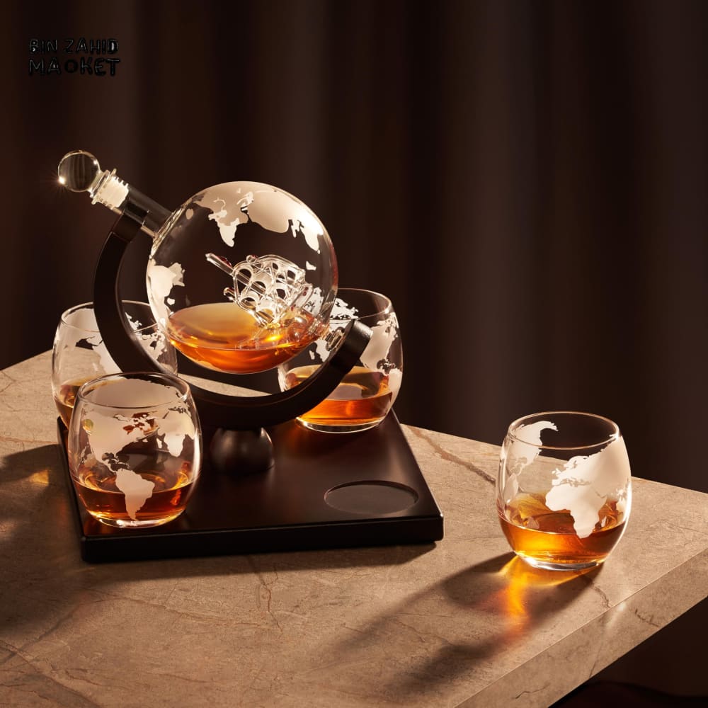 The Globe - Whiskey Decanter Set