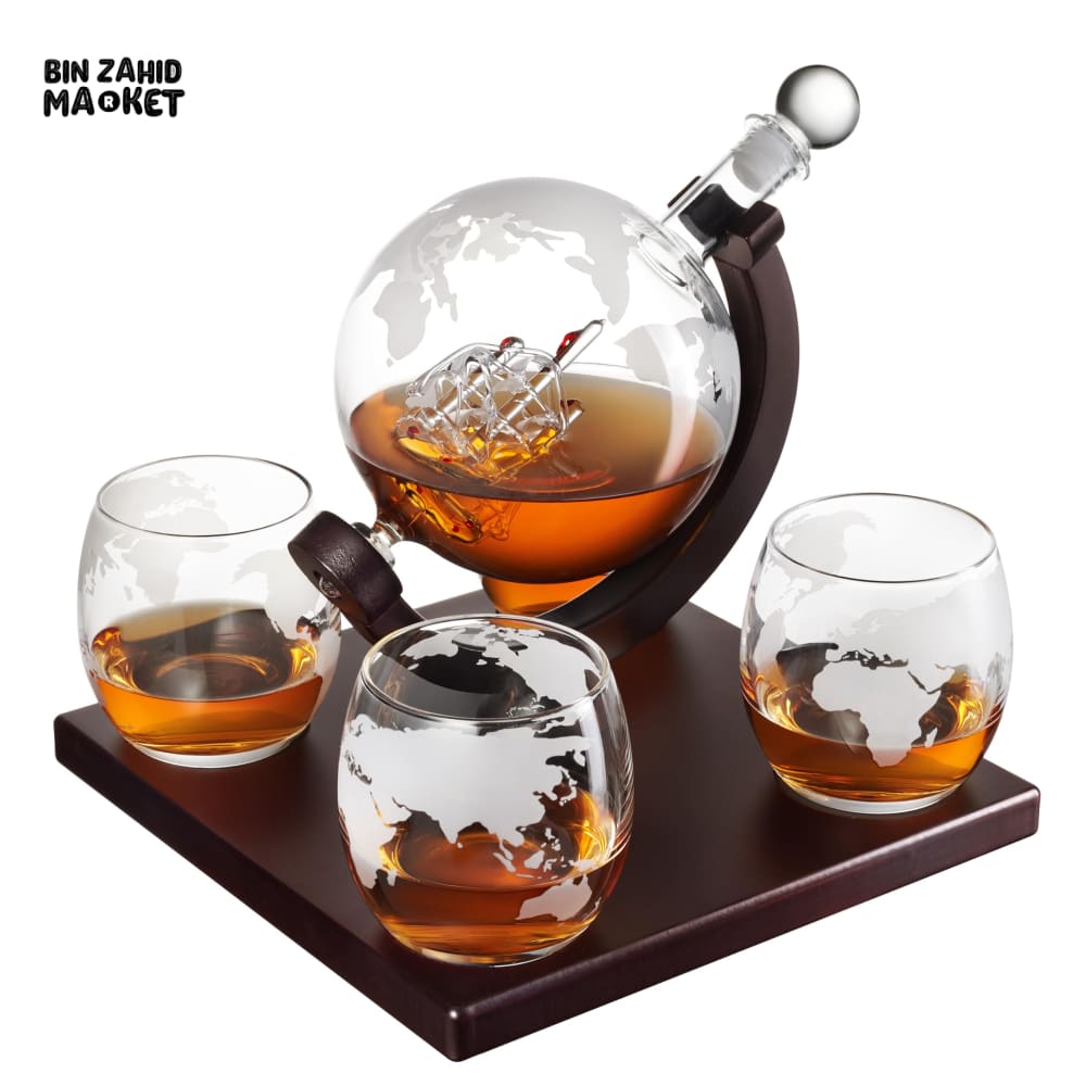 The Globe - Whiskey Decanter Set