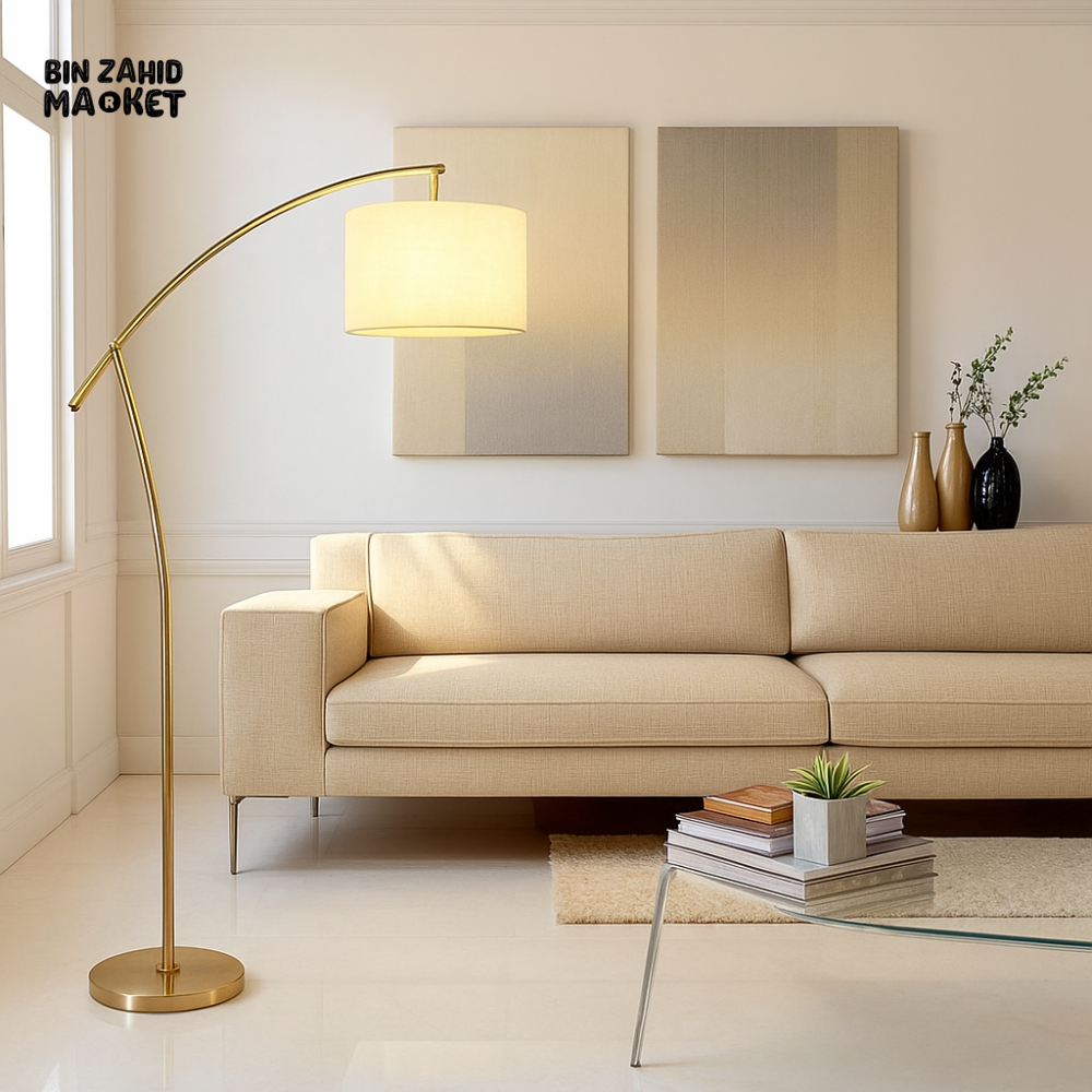 LUXURY GOLD ARC FLOOR LAMP – MODERN HOME & OFFICE DÉCOR LIGHT