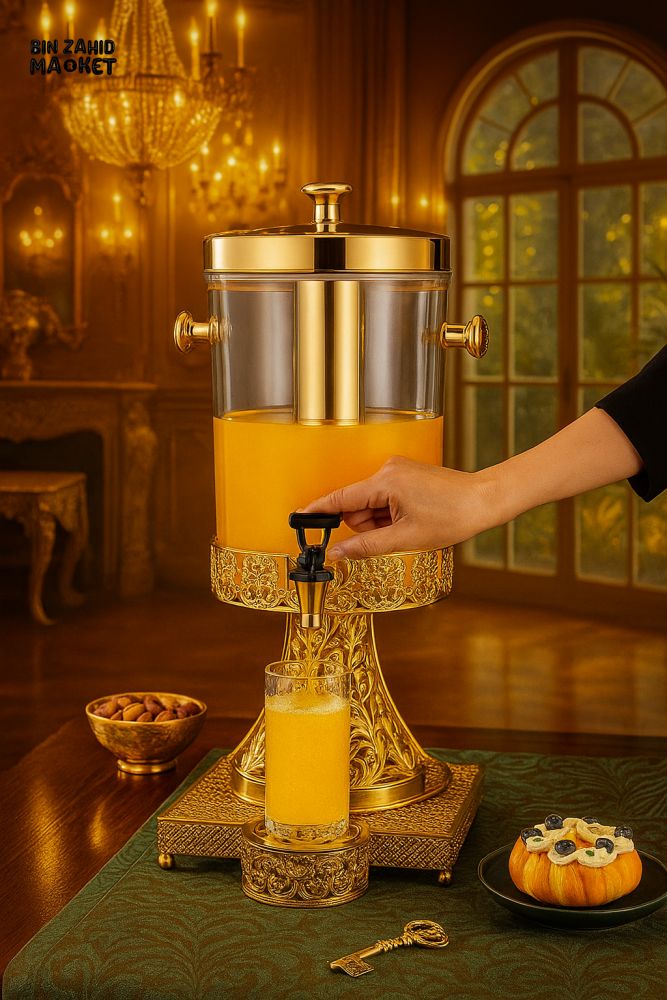 LUXURY GOLD BEVERAGE DISPENSER – ELEGANT JUICE SERVER FOR HOME & EVENTS