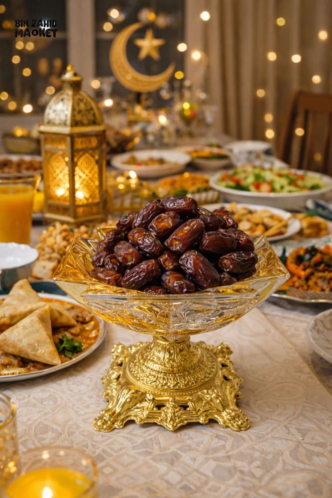 LUXURY GOLD & CRYSTAL DATE SERVING BOWL – ELEGANT HOME DINING CENTERPIECE