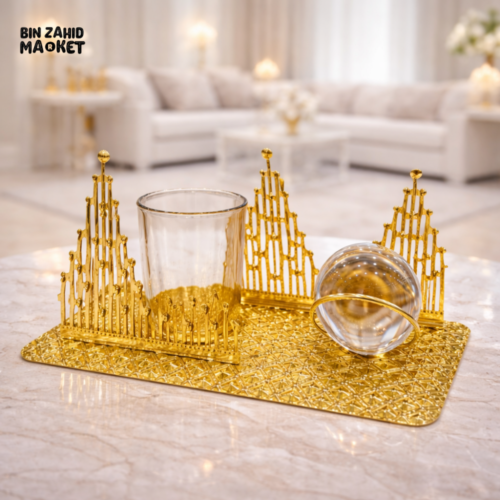 LUXURY GOLD FLORAL METAL CANDLE STAND (Copy)