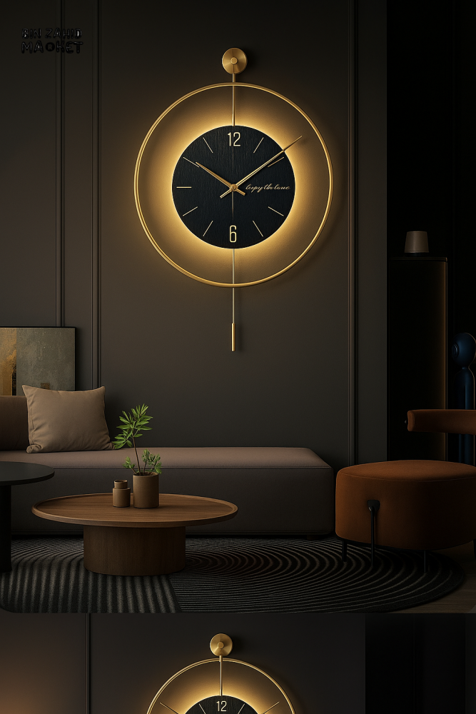 LUXURY GOLD FRAME WALL CLOCK – MODERN MINIMALIST DESIGN FOR LIVING ROOM & VILLA INTERIORS