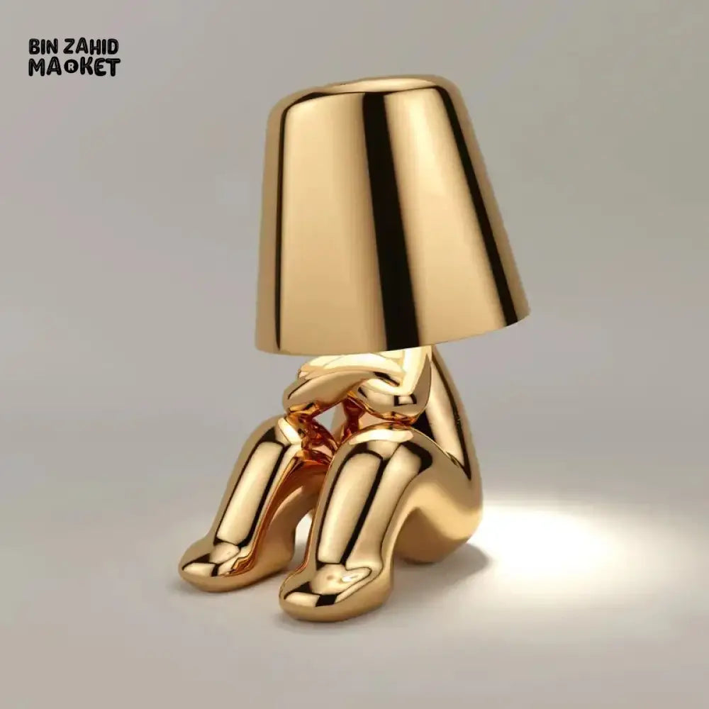 LUXURY GOLD HUMANOID LED TABLE LAMP SET – NORDIC MODERN OFFICE & HOME DECOR TOUCH DIMMING USB RECHARGEABLE NIGHT LIGHT