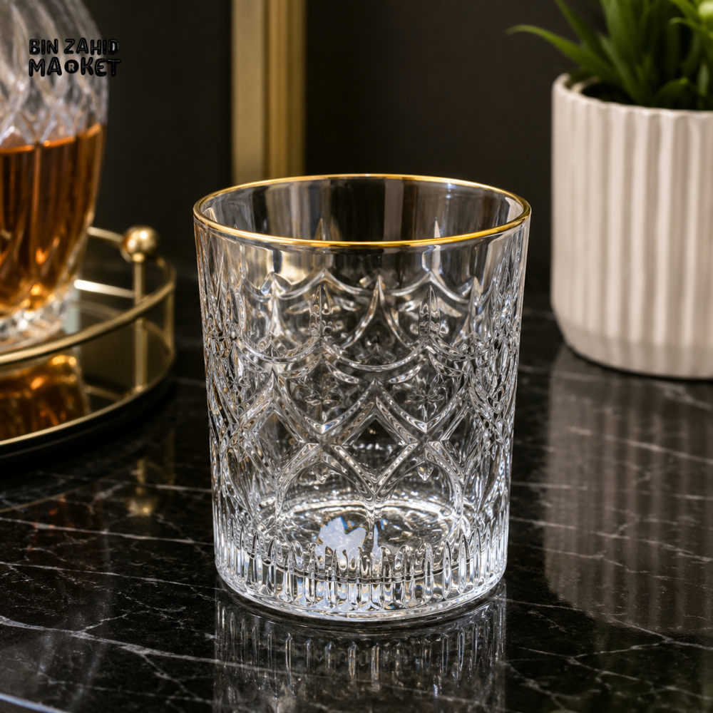 LUXURY GOLD RIM CRYSTAL DRINKING GLASS - Glasses