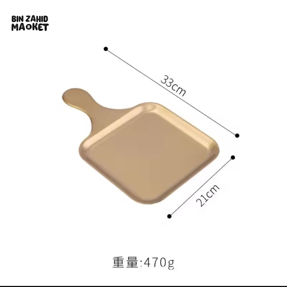 LUXURY GOLD SERVING TRAY WITH HANDLE – PREMIUM KITCHEN & DINING TRAY LARGE