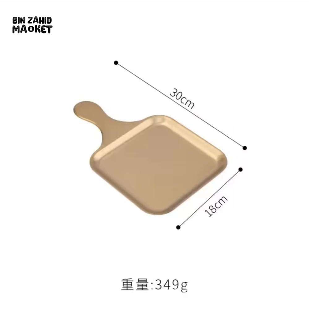 LUXURY GOLD SERVING TRAY WITH HANDLE – PREMIUM KITCHEN & DINING TRAY SMALL