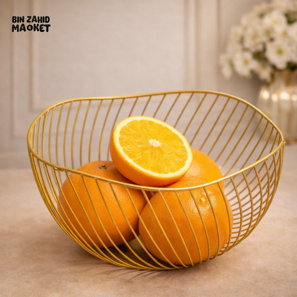 LUXURY GOLD WIRE FRUIT BASKET – MODERN KITCHEN & DINING DECOR