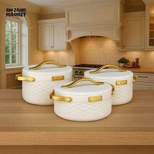LUXURY INSULATED HOTPOT SET 3 PIECE - WHITE