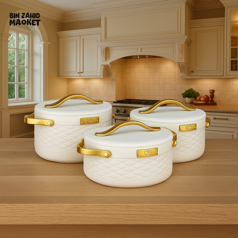 LUXURY INSULATED HOTPOT SET 3 PIECE - WHITE