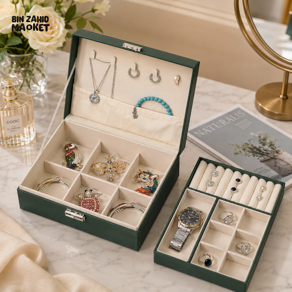 LUXURY JEWELRY ORGANIZER BOX SET – GREEN - Jewelry Organizers