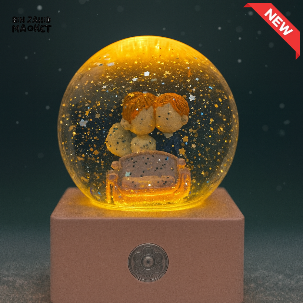 LUXURY LED SNOW GLOBE MUSIC BOX – ROMANTIC CRYSTAL BALL DECOR WITH GLOW EFFECT