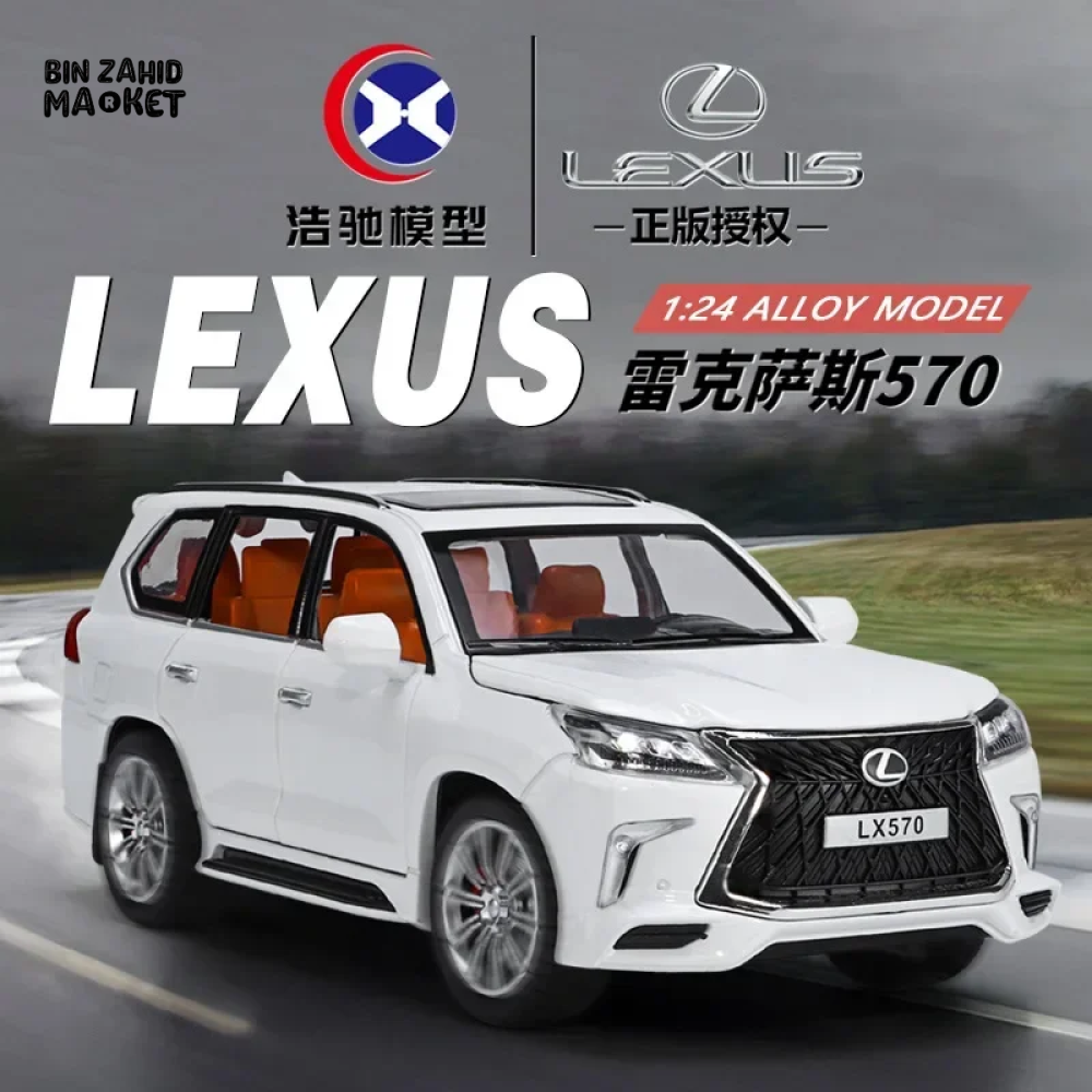 LUXURY LEXUS LX570 DIECAST SUV METAL MODEL CAR WITH LIGHT & SOUND COLLECTOR'S EDITION TOY