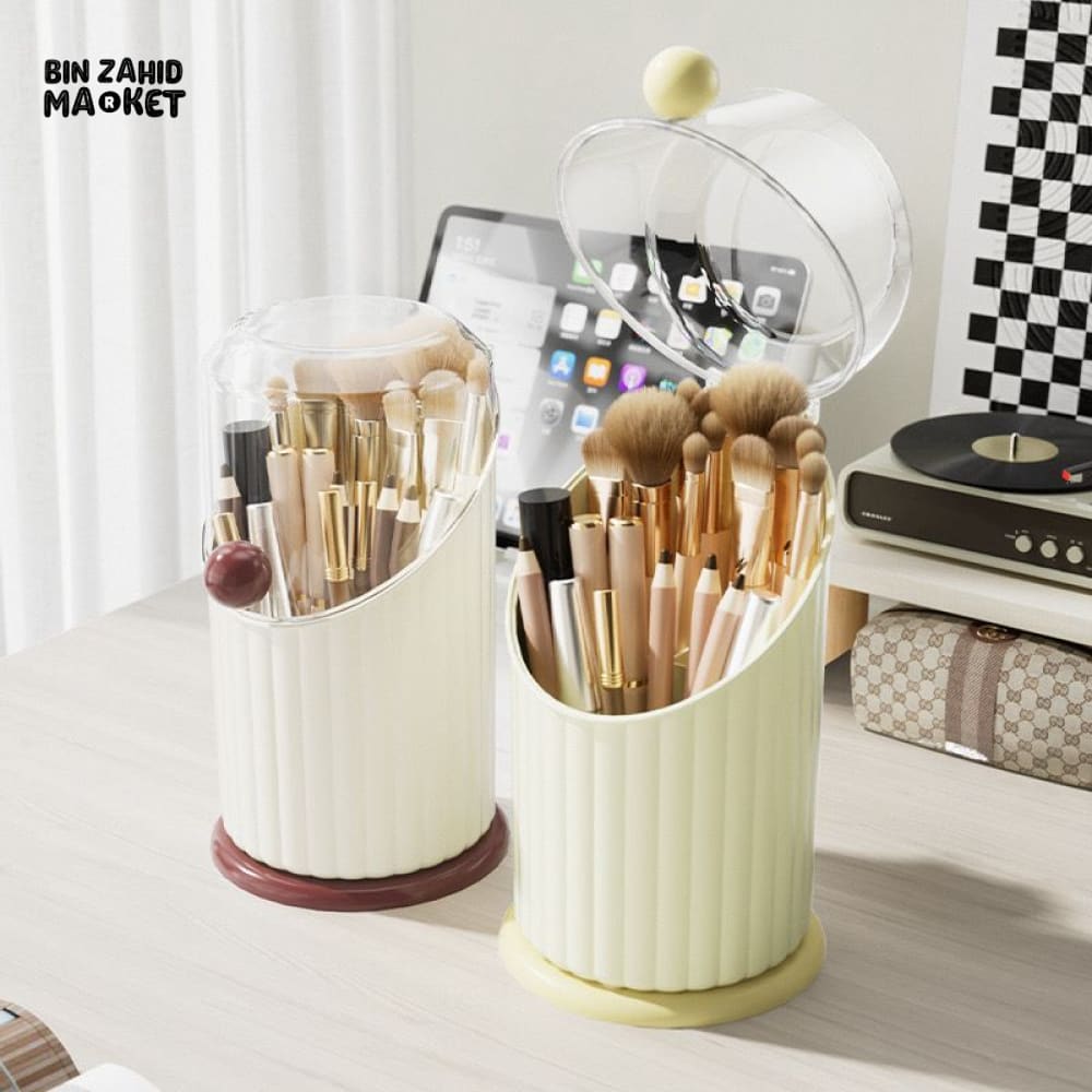 LUXURY MAKEUP BRUSH HOLDER WITH LID – VILLA VANITY ORGANIZER