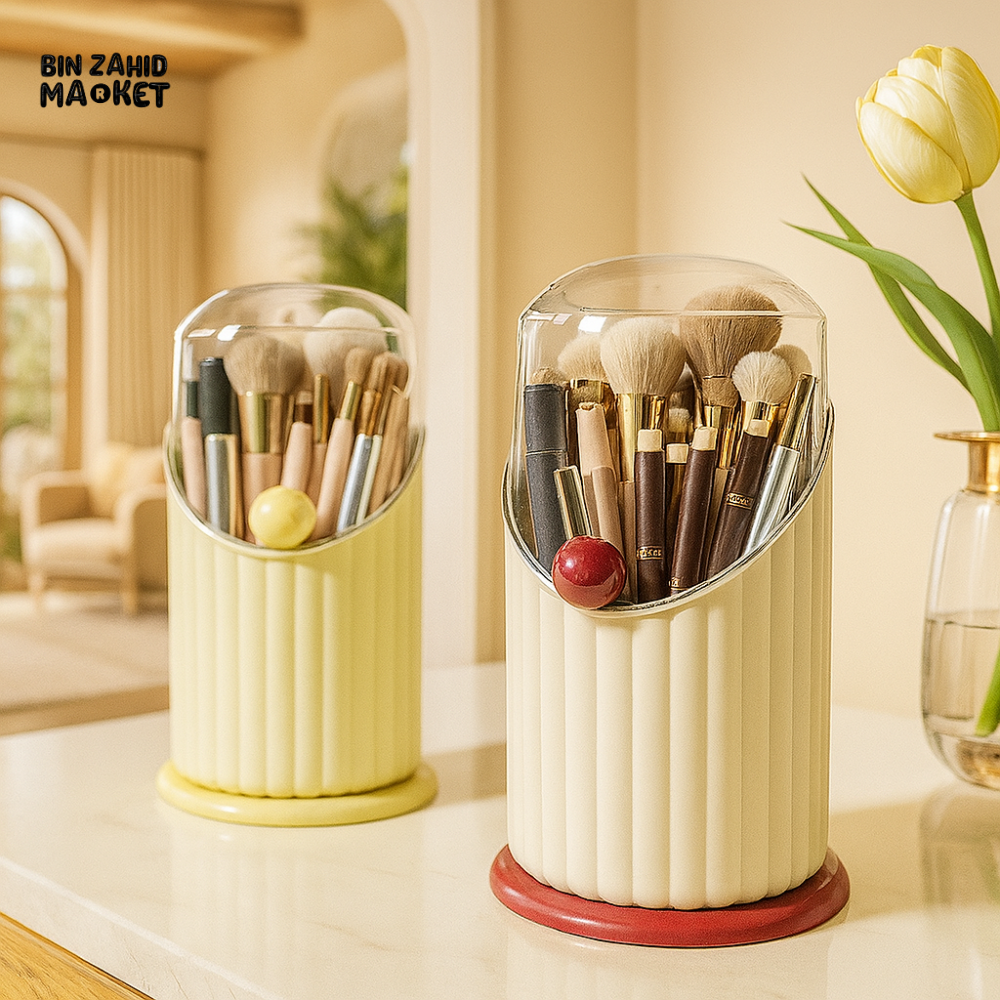 LUXURY MAKEUP BRUSH HOLDER WITH LID – VILLA VANITY ORGANIZER