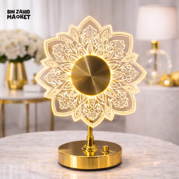LUXURY MANDALA LED TABLE LAMP – GOLDEN AMBIENT HOME DECOR LIGHT