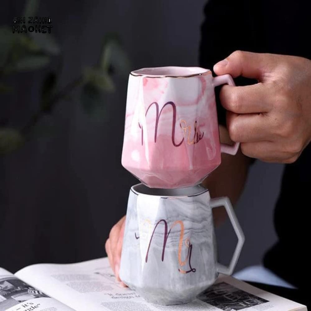 LUXURY MARBLE PATTERN MR & MRS COFFEE MUG SET – A PERFECT GIFT FOR COUPLES
