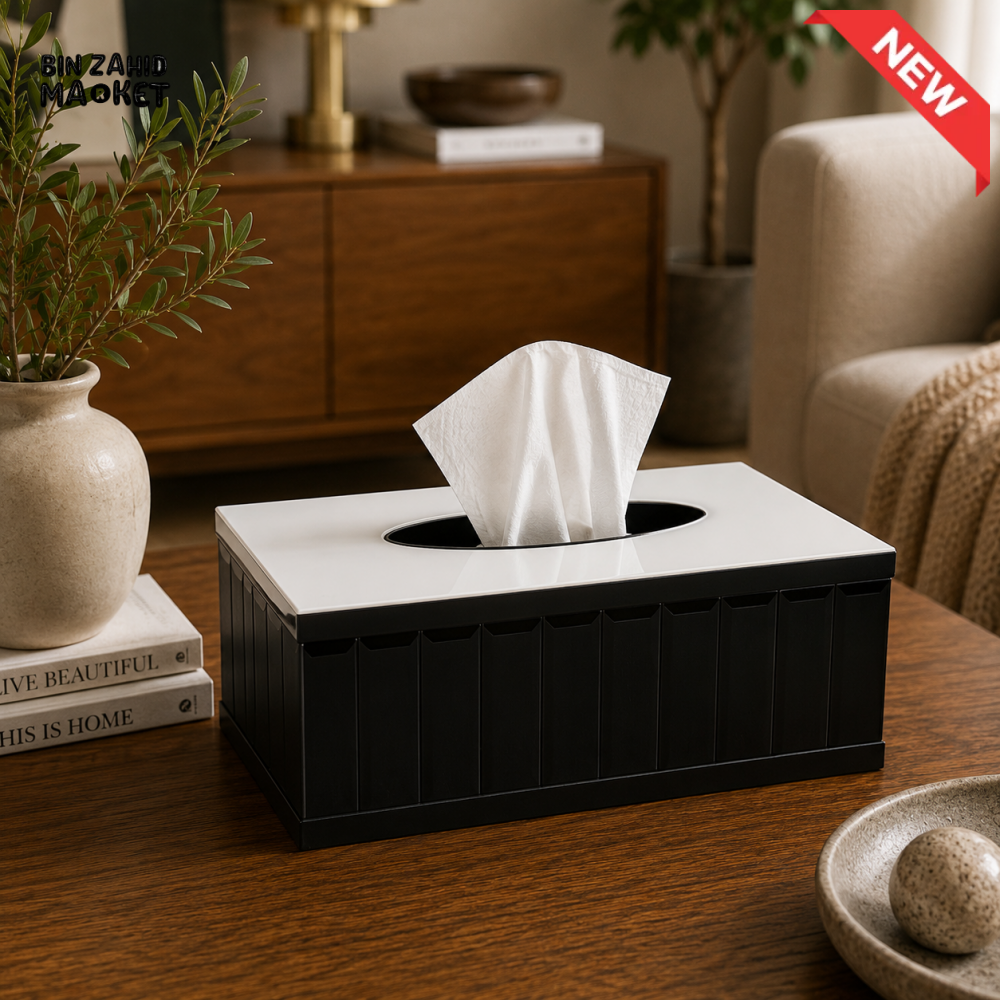 LUXURY MODERN ACRYLIC TISSUE BOX HOLDER - BLACK