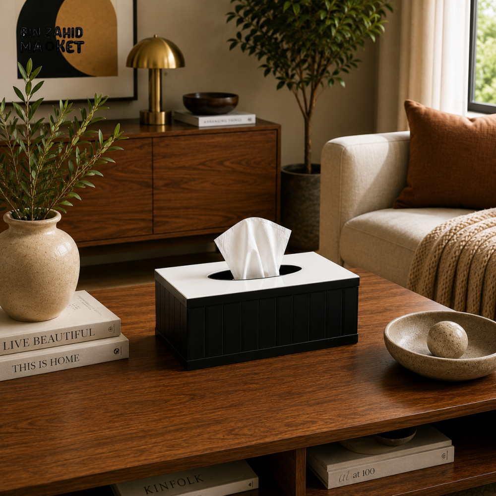 LUXURY MODERN ACRYLIC TISSUE BOX HOLDER - BLACK
