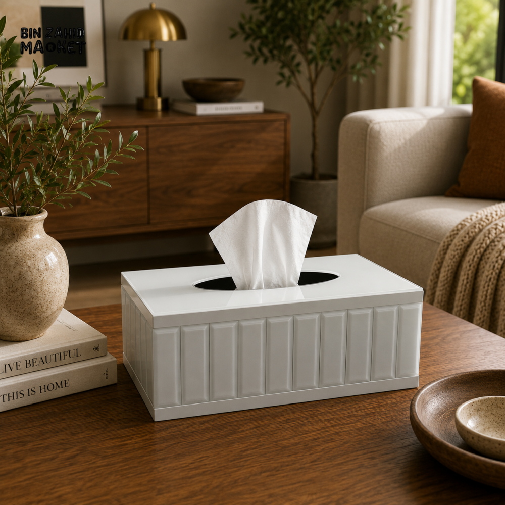 LUXURY MODERN ACRYLIC TISSUE BOX HOLDER - WHITE