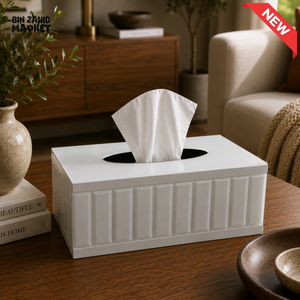 LUXURY MODERN ACRYLIC TISSUE BOX HOLDER - WHITE