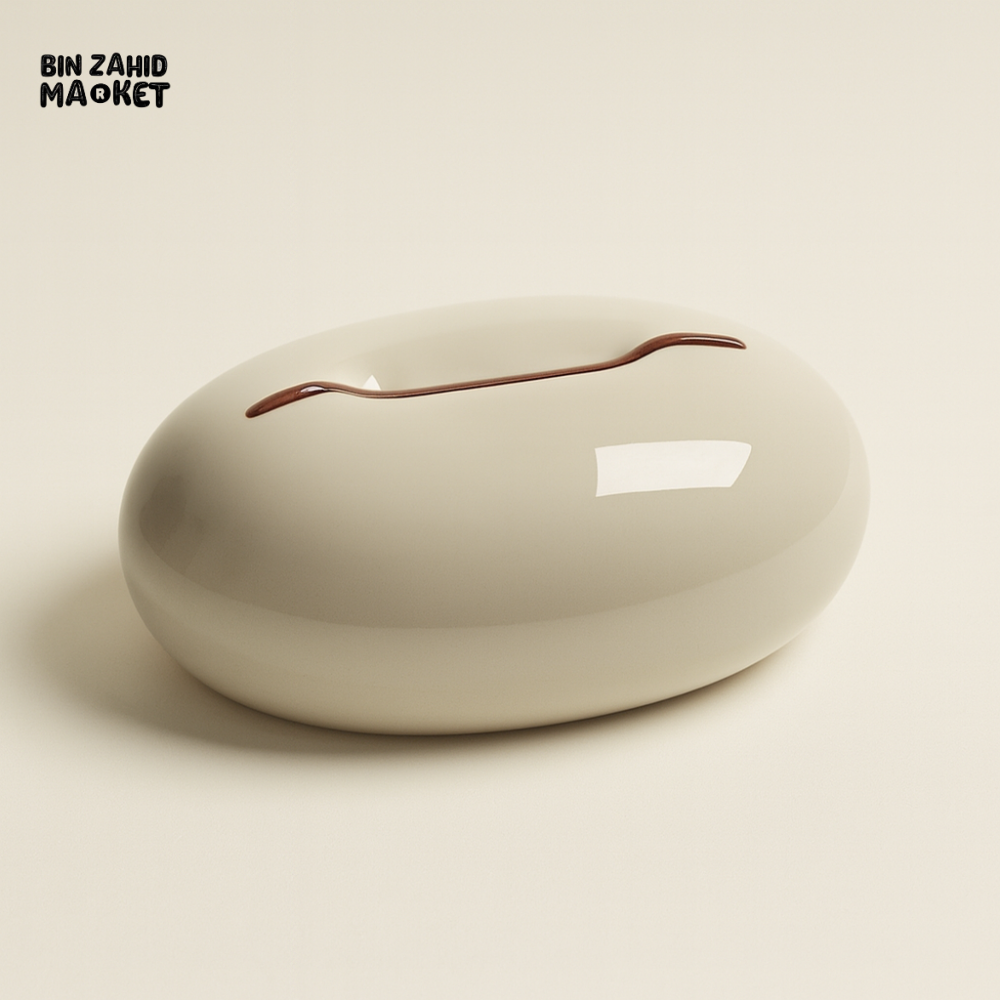 LUXURY PEBBLE SHAPE TISSUE BOX HOLDER – EXTENDABLE LIVING ROOM ORGANIZER - WHITE