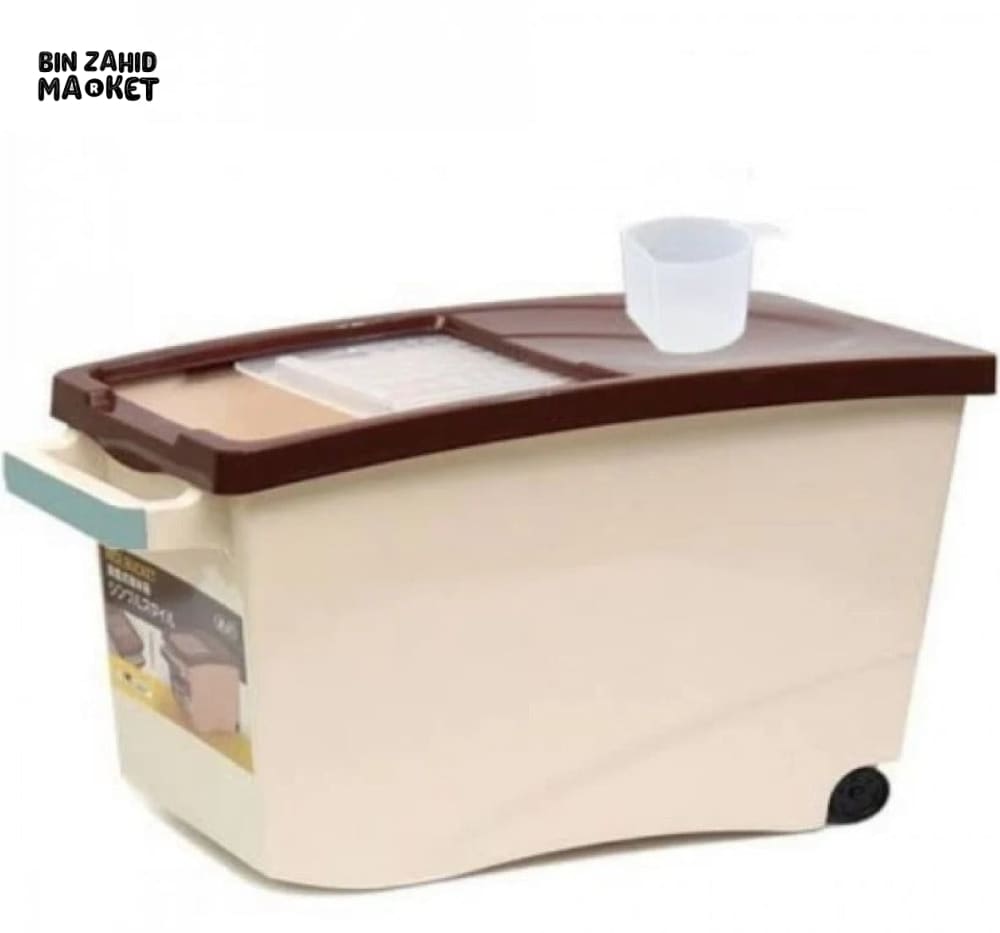 LUXURY RICE STORAGE BIN WITH MEASURING CUP