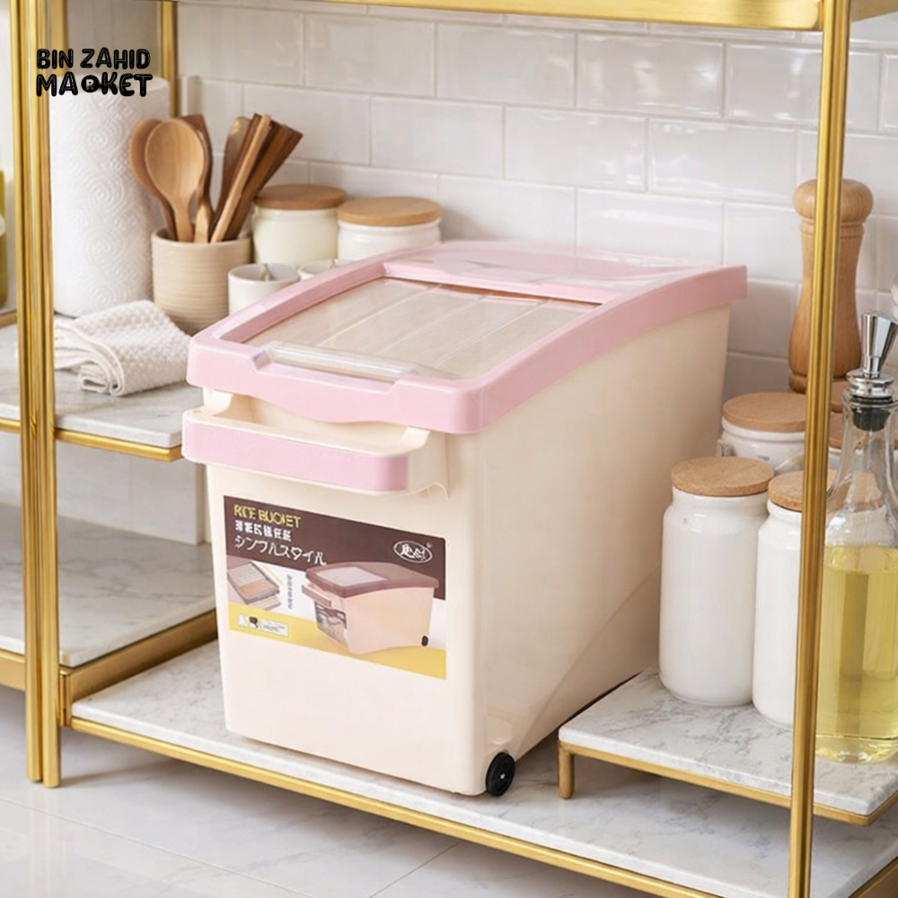 LUXURY RICE STORAGE BIN WITH MEASURING CUP