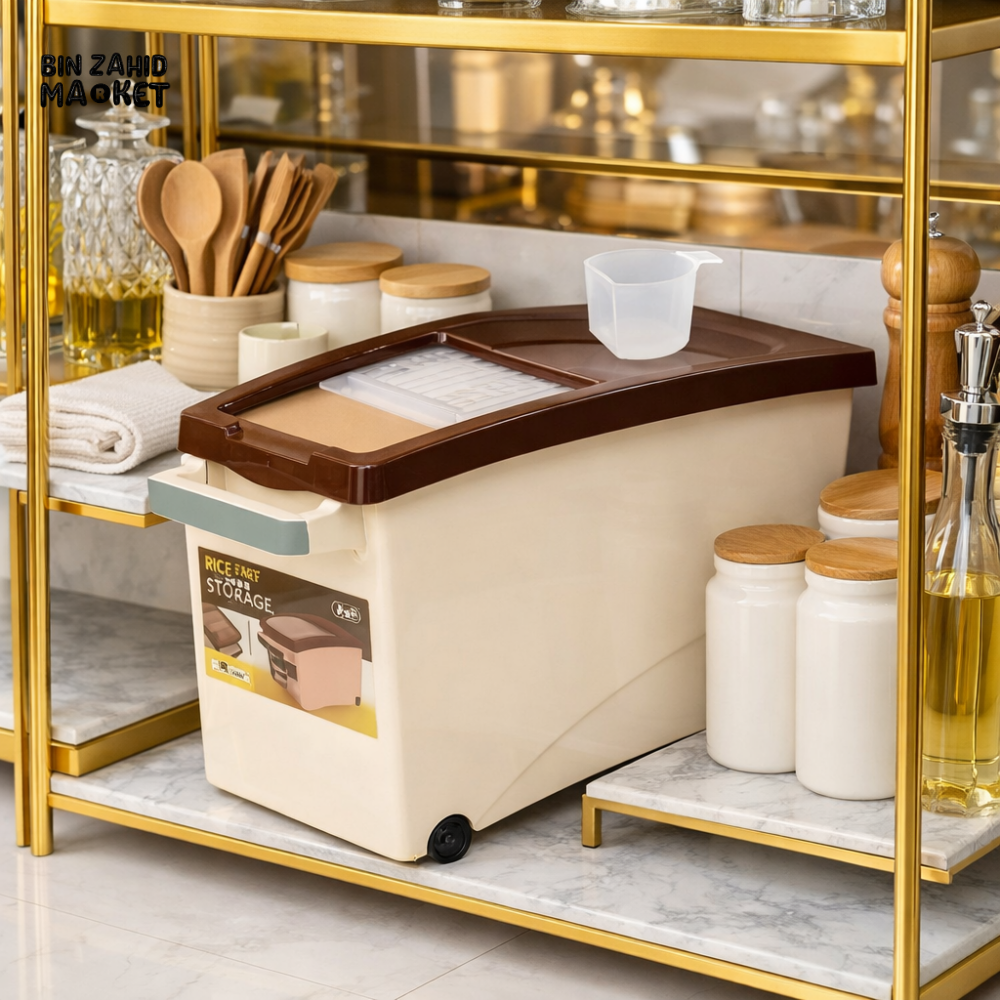 LUXURY RICE STORAGE BIN WITH MEASURING CUP