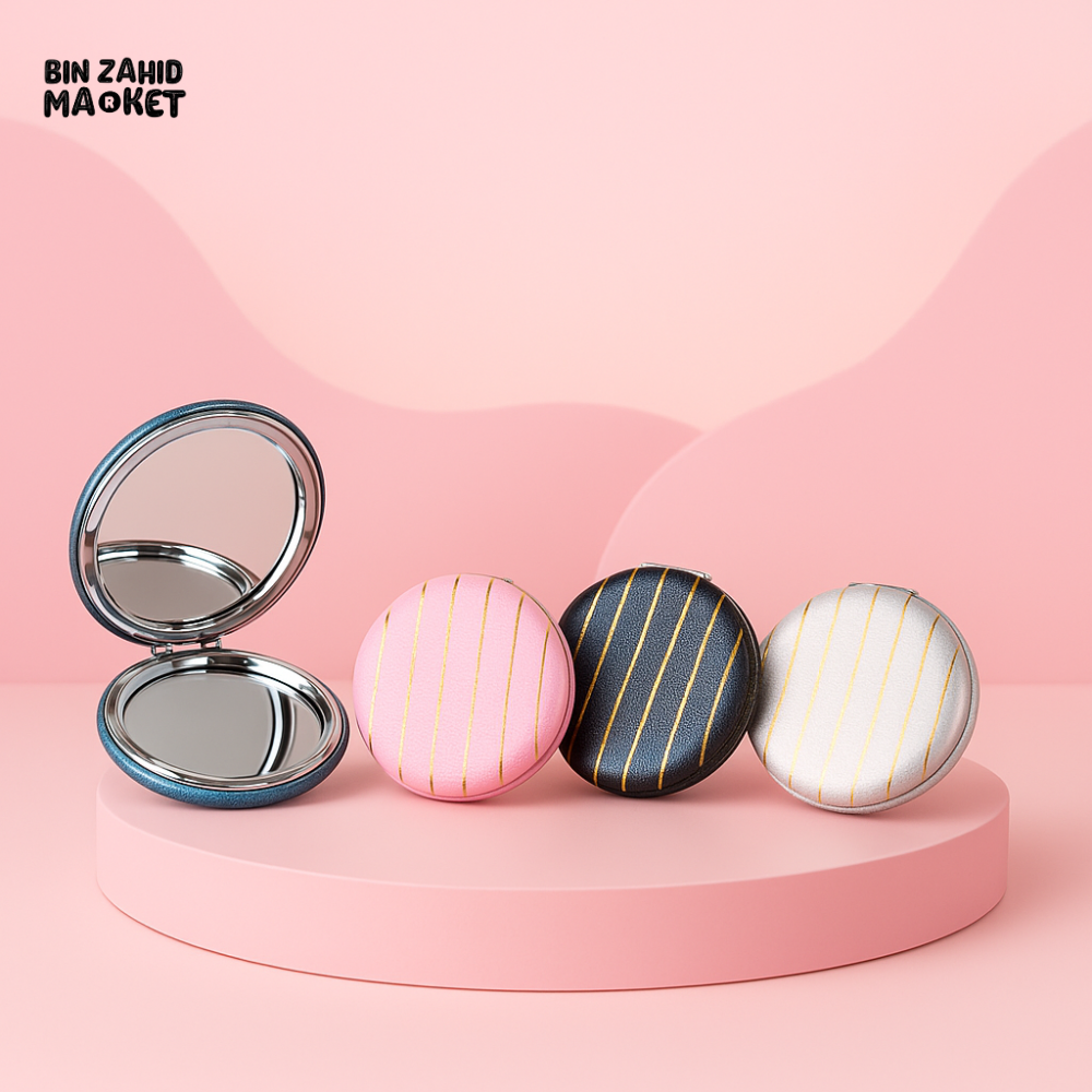 LUXURY ROUND MAKEUP MIRROR – DAILY TOUCH-UPS FOR PURSE OFFICE & TRAVEL