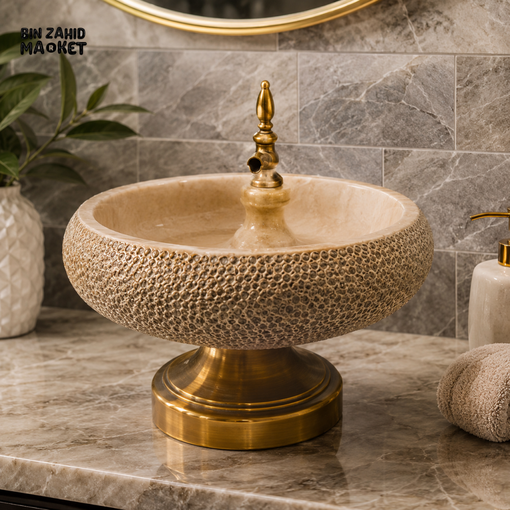 LUXURY STONE PEDESTAL VESSEL WASH BASIN - Home Utility Accessories