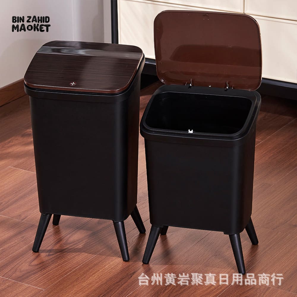 LUXURY TALL LEG TRASH CAN WITH LID LARGE CAPACITY HOME ORGANIZER - 12 LITRE