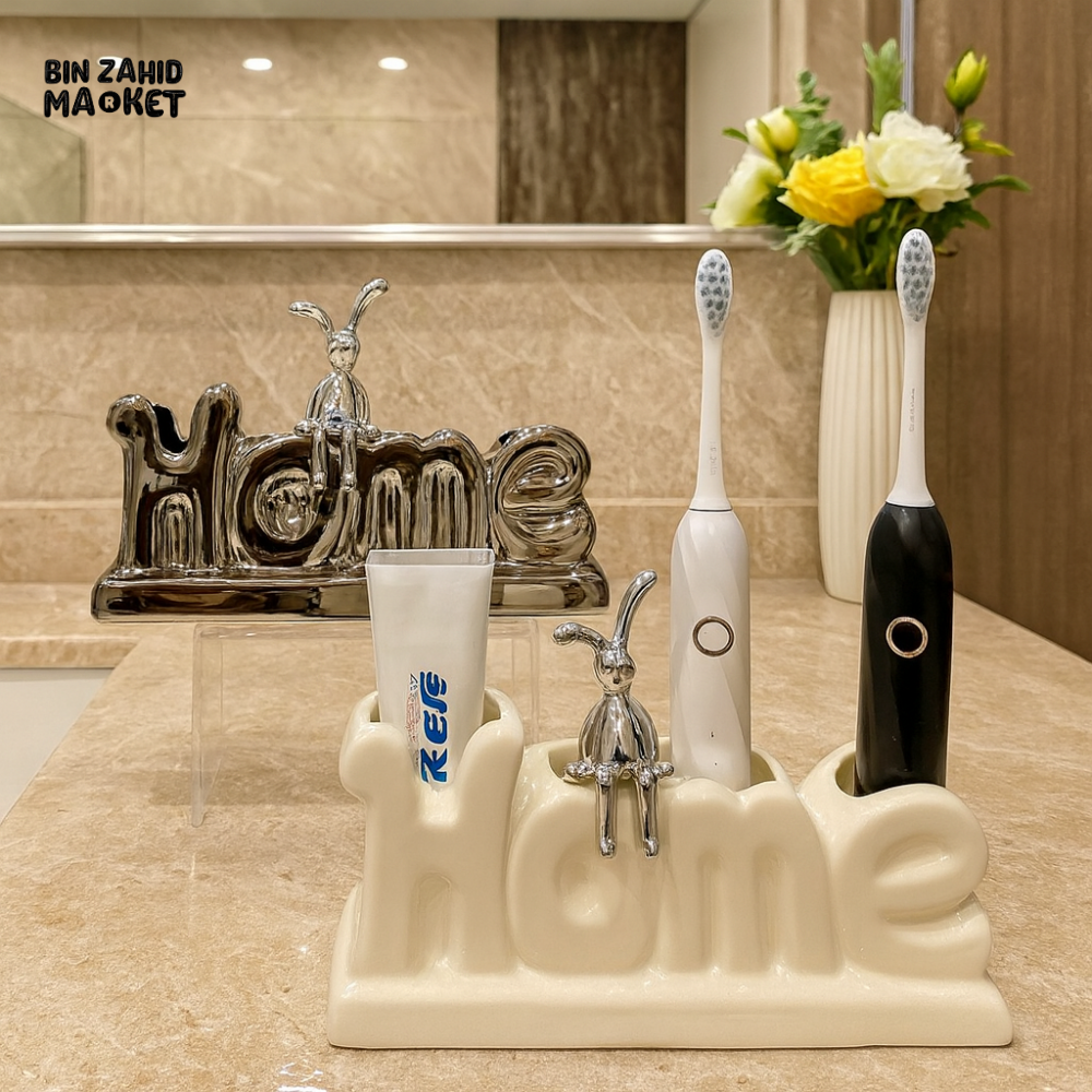 LUXURY TOOTHBRUSH STAND – NON-PERFORATED BATHROOM ORGANIZER & ELECTRIC BRUSH HOLDER FOR SINK & TOILET STORAGE