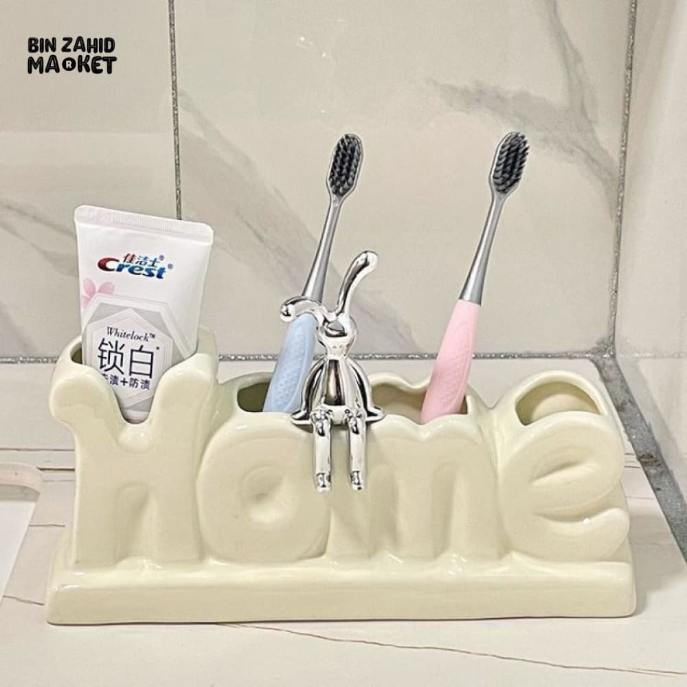 LUXURY TOOTHBRUSH STAND – NON-PERFORATED BATHROOM ORGANIZER & ELECTRIC BRUSH HOLDER FOR SINK & TOILET STORAGE