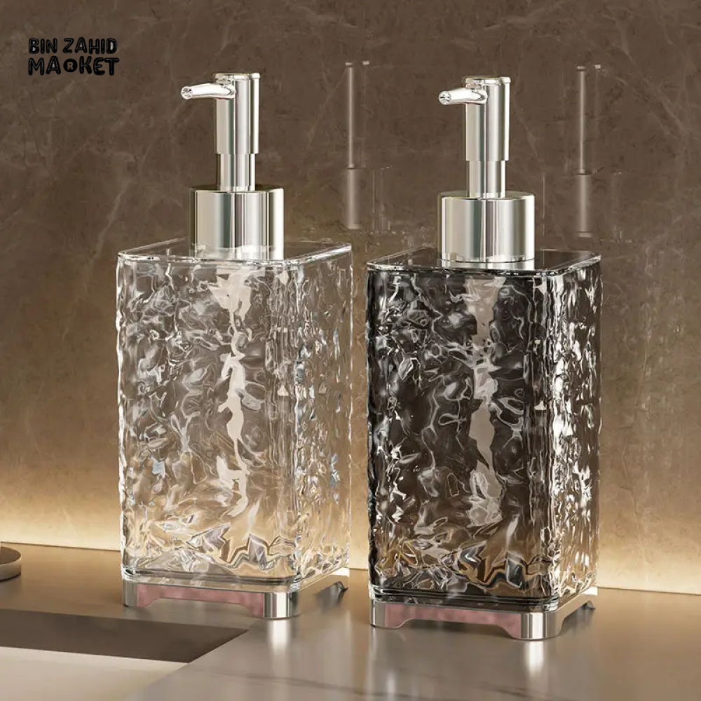LUXURY TRANSPARENT SOAP DISPENSER BOTTLE – REUSABLE HAND PUMP FOR SHOWER GEL SHAMPOO & LIQUID SOAP ARTICLE 1