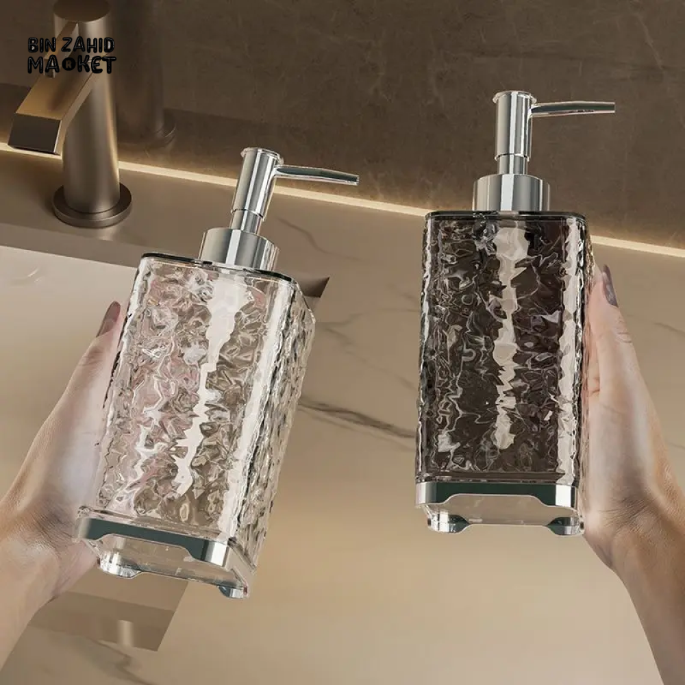 LUXURY TRANSPARENT SOAP DISPENSER BOTTLE – REUSABLE HAND PUMP FOR SHOWER GEL SHAMPOO & LIQUID SOAP