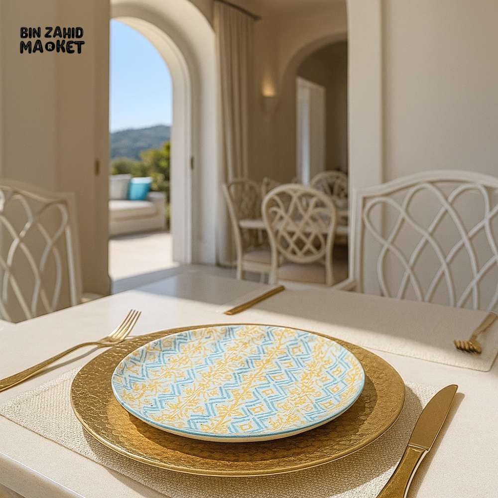 LUXURY VILLA CERAMIC DINNER PLATE – GEOMETRIC PATTERN DESIGN