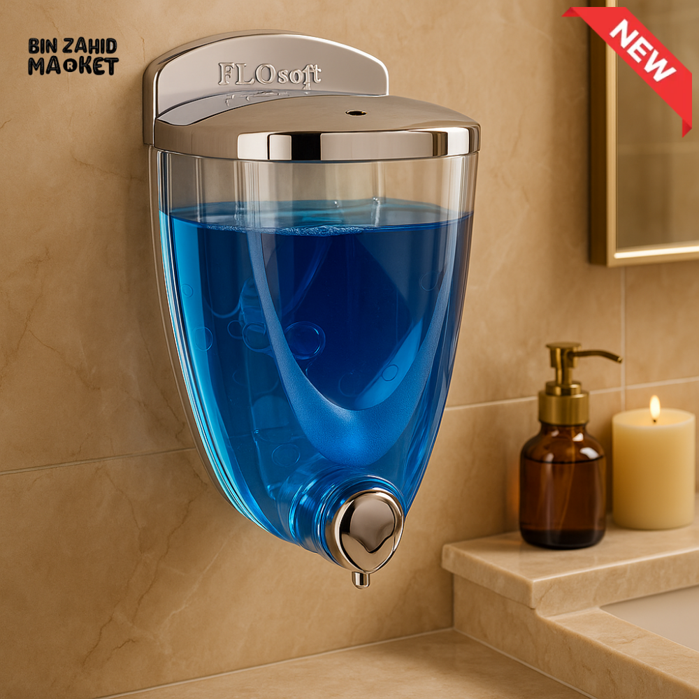 LUXURY WALL MOUNTED LIQUID SOAP DISPENSER – REFILLABLE BATHROOM SHOWER GEL & HANDWASH CONTAINER