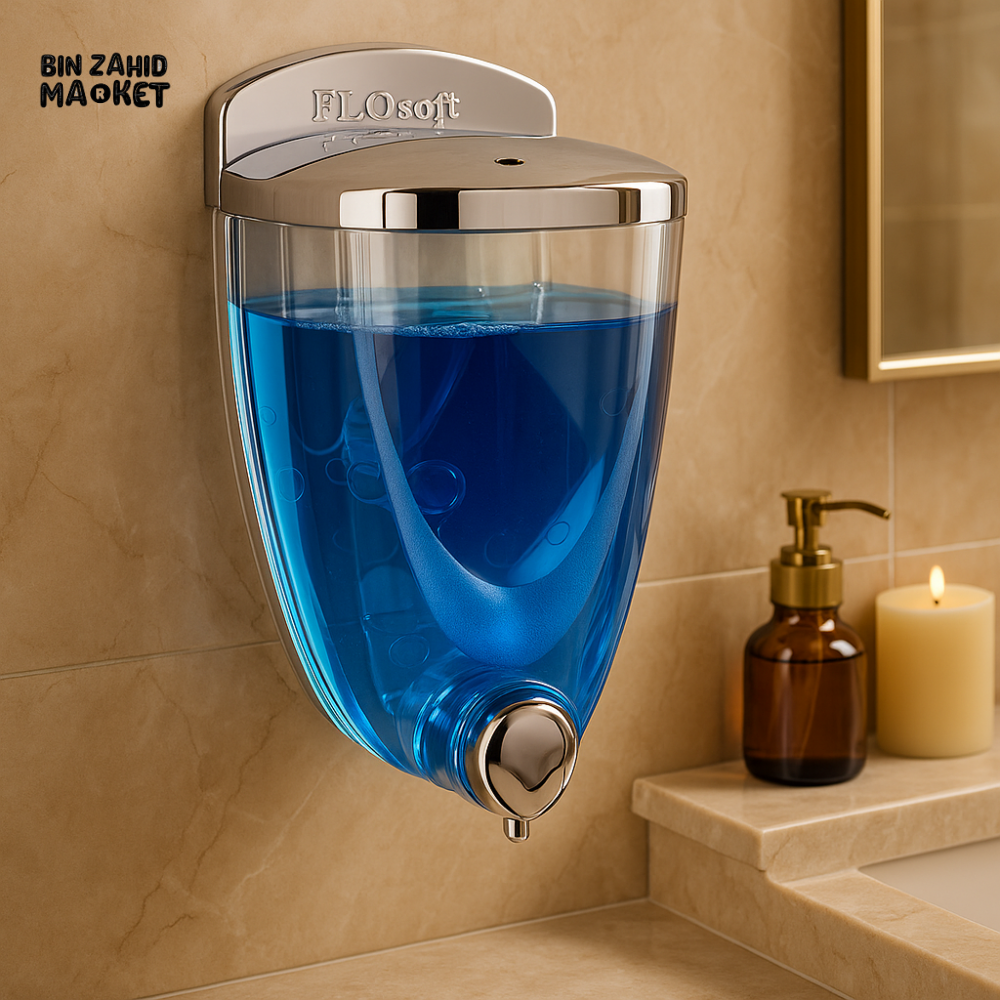 LUXURY WALL MOUNTED LIQUID SOAP DISPENSER – REFILLABLE BATHROOM SHOWER GEL & HANDWASH CONTAINER