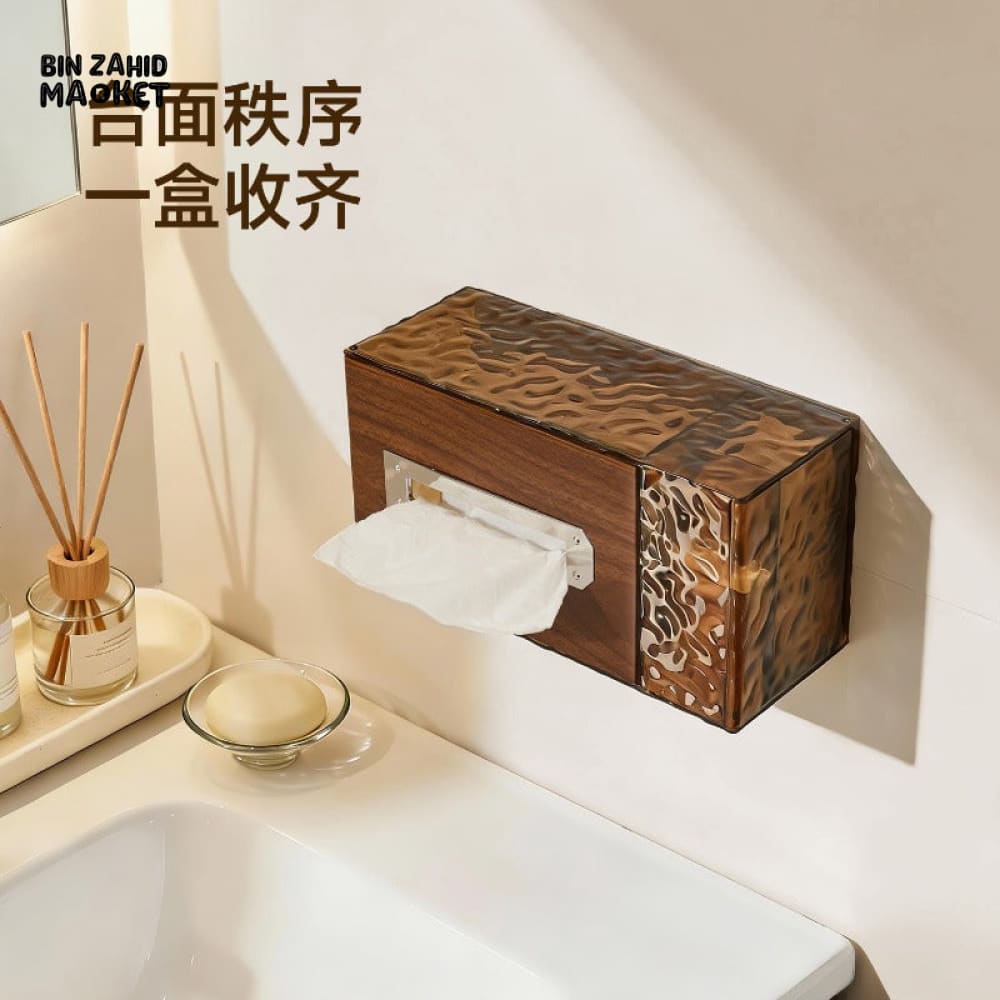LUXURY WALL-MOUNTED TOILET PAPER & TISSUE STORAGE BOX