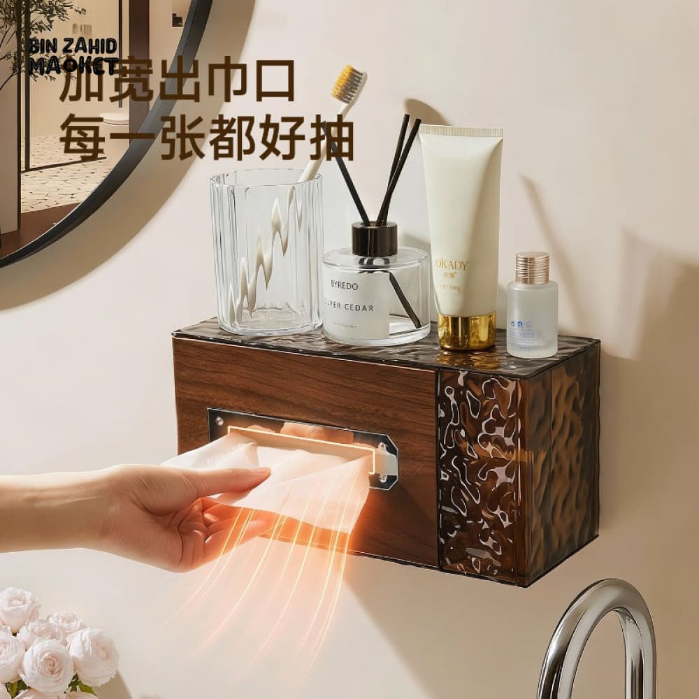 LUXURY WALL-MOUNTED TOILET PAPER & TISSUE STORAGE BOX
