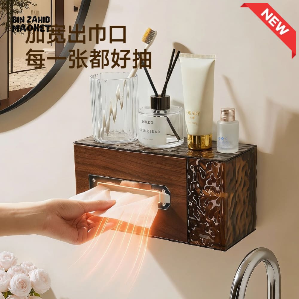 LUXURY WALL-MOUNTED TOILET PAPER & TISSUE STORAGE BOX