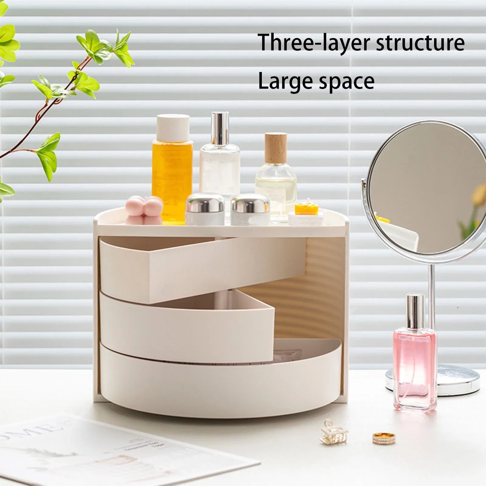 3 LAYERS SEMICIRCLE COSMETIC ORGANIZER