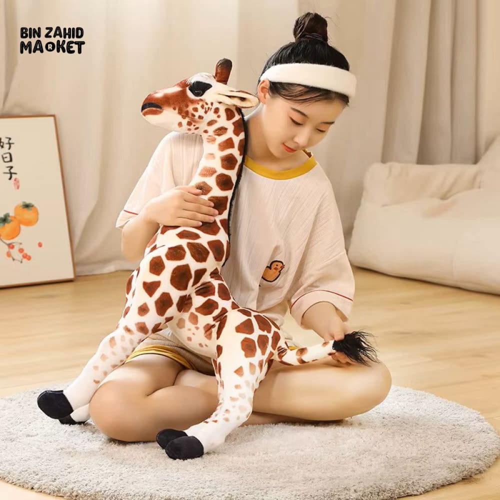 MADAGASCAR GIRAFFE & SIKA DEER STUFFED PLUSH TOY SOFT & CUDDLY ANIMAL DOLL FOR KIDS & GIFTS