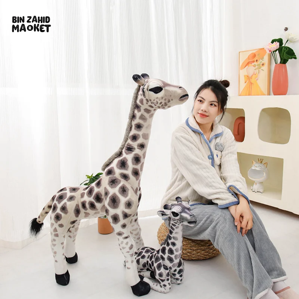 MADAGASCAR GIRAFFE & SIKA DEER STUFFED PLUSH TOY SOFT & CUDDLY ANIMAL DOLL FOR KIDS & GIFTS