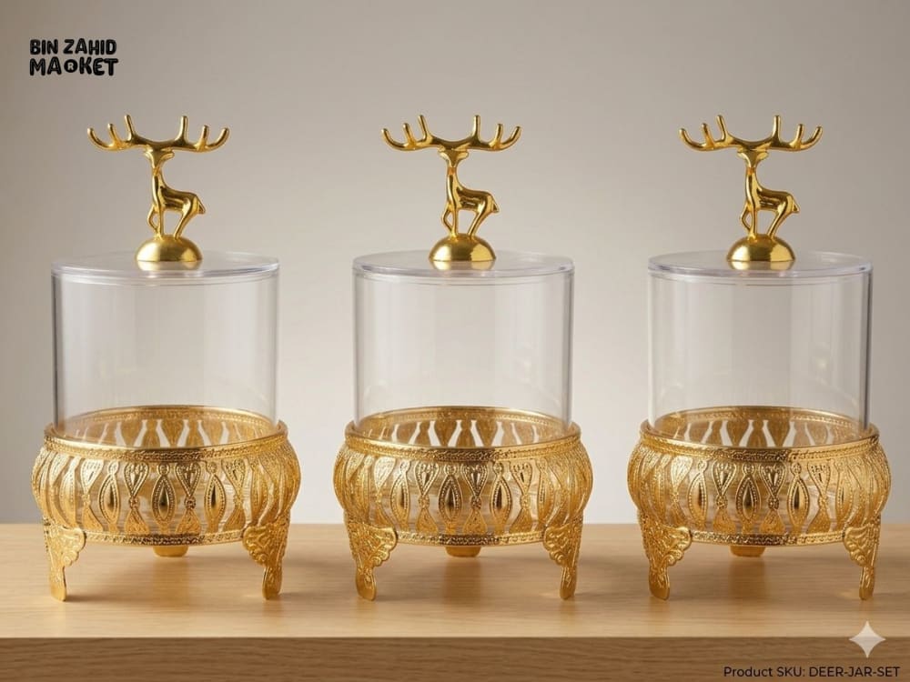 MAJESTIC REINDEER 3 PIECES JARS SET