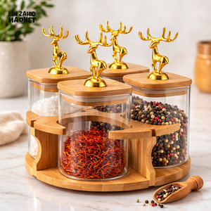 MAJESTIC REINDEER JARS SET - 4 PIECES ROTATING