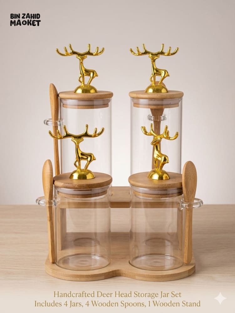 MAJESTIC REINDEER JARS SET - 4 PIECES